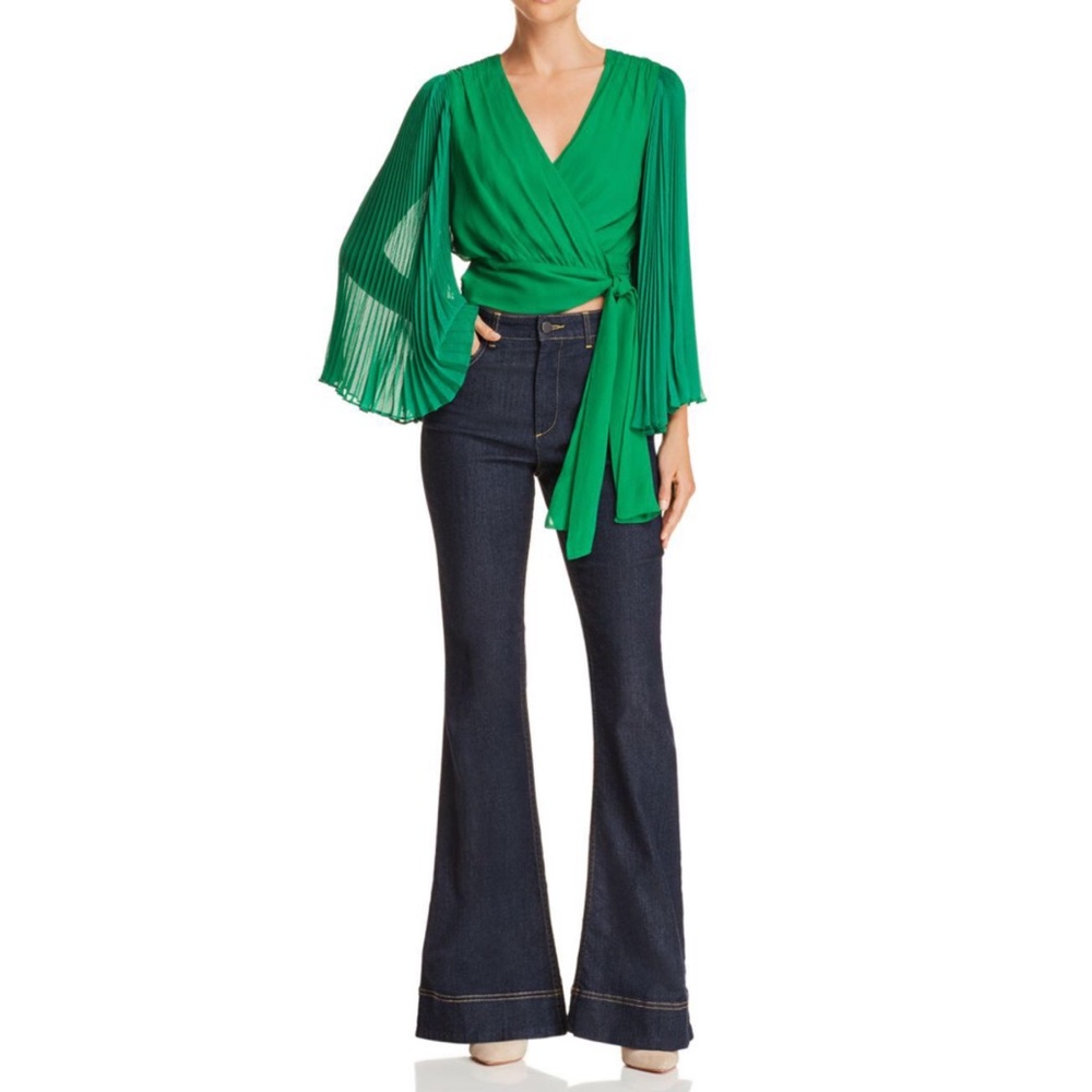 Alice + Olivia Green Wrap Top